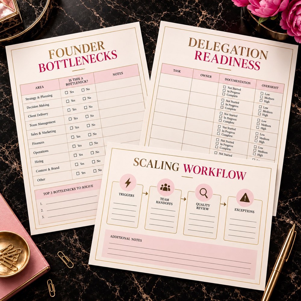 Founder bottlenecks, delegation readiness, and scaling workflow preview